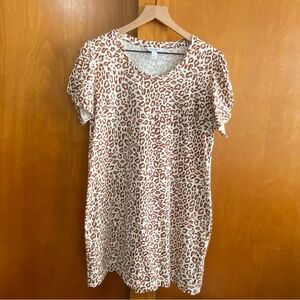 Nine West Leopard Print Short Sleeve Dress